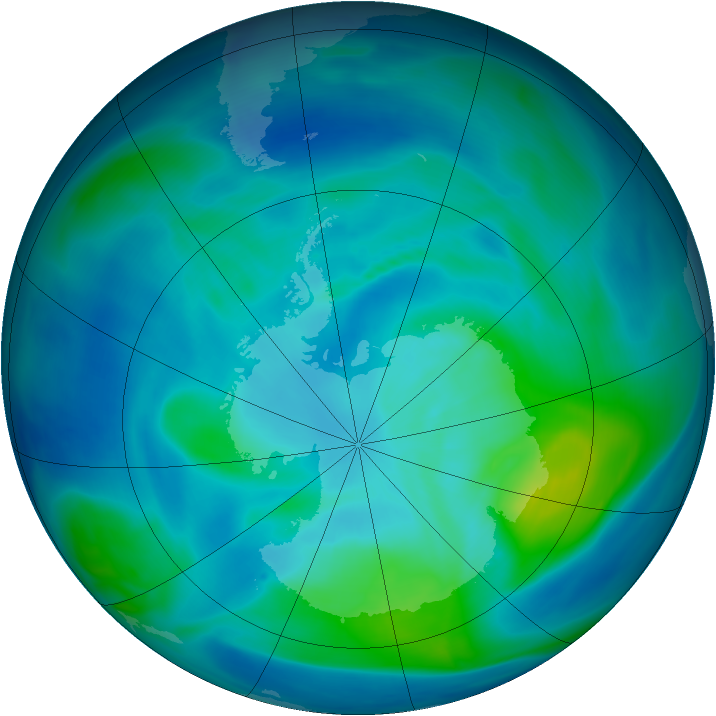 Antarctic ozone map for 04 March 2006